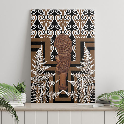 Wahaika New Zealand Canvas Wall Art Maori Weapon Kowhaiwhai Fern Poutama Motifs