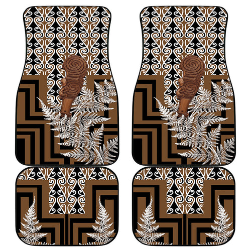 Wahaika New Zealand Car Mats Maori Weapon Kowhaiwhai Fern Poutama Motifs