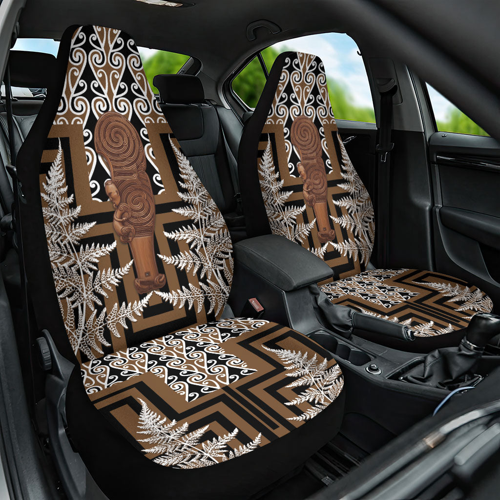 Wahaika New Zealand Car Seat Cover Maori Weapon Kowhaiwhai Fern Poutama Motifs