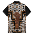 Wahaika New Zealand Family Matching Short Sleeve Bodycon Dress and Hawaiian Shirt Maori Weapon Kowhaiwhai Fern Poutama Motifs