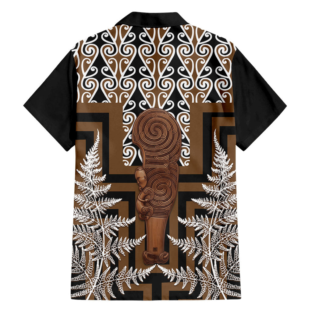 Wahaika New Zealand Family Matching Tank Maxi Dress and Hawaiian Shirt Maori Weapon Kowhaiwhai Fern Poutama Motifs
