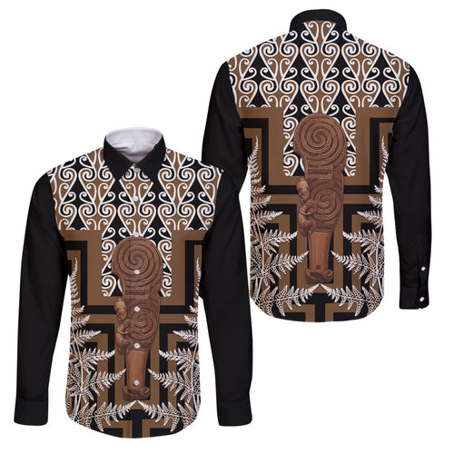 Wahaika New Zealand Family Matching Tank Maxi Dress and Hawaiian Shirt Maori Weapon Kowhaiwhai Fern Poutama Motifs