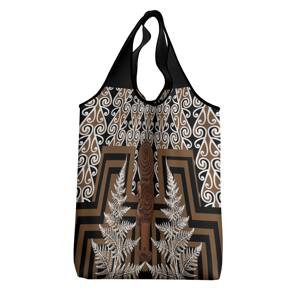 Wahaika New Zealand Grocery Bag Maori Weapon Kowhaiwhai Fern Poutama Motifs