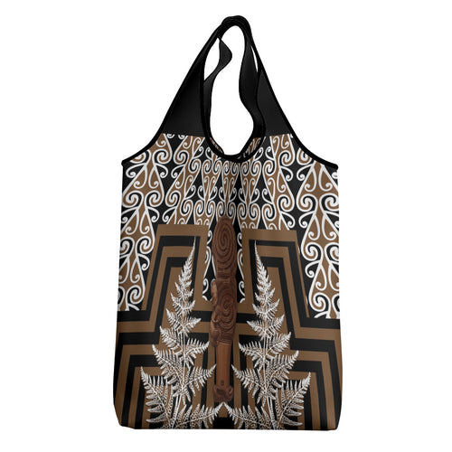 Wahaika New Zealand Grocery Bag Maori Weapon Kowhaiwhai Fern Poutama Motifs