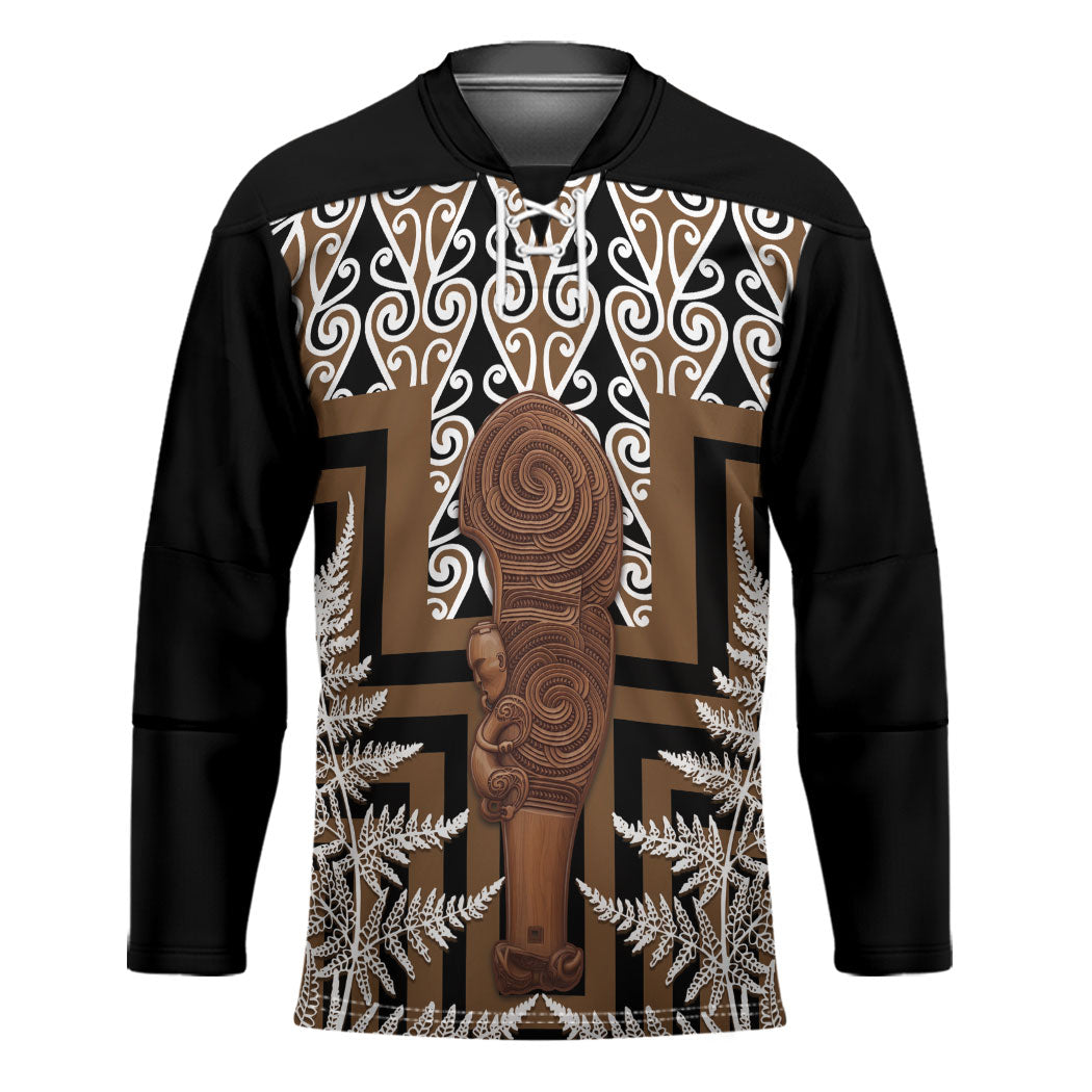 Wahaika New Zealand Hockey Jersey Maori Weapon Kowhaiwhai Fern Poutama Motifs
