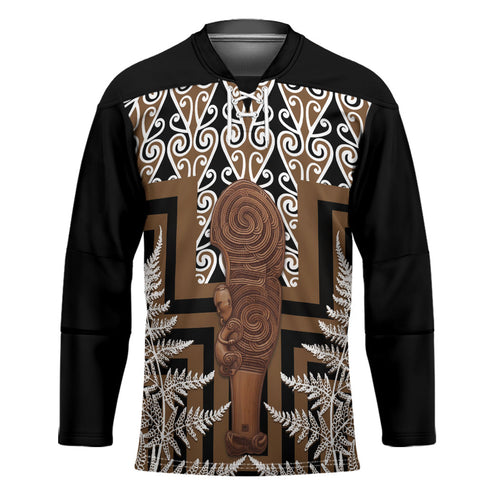 Wahaika New Zealand Hockey Jersey Maori Weapon Kowhaiwhai Fern Poutama Motifs
