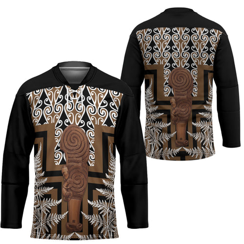 Wahaika New Zealand Hockey Jersey Maori Weapon Kowhaiwhai Fern Poutama Motifs
