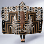 Wahaika New Zealand Hooded Blanket Maori Weapon Kowhaiwhai Fern Poutama Motifs
