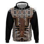 Wahaika New Zealand Hoodie Maori Weapon Kowhaiwhai Fern Poutama Motifs