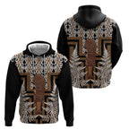 Wahaika New Zealand Hoodie Maori Weapon Kowhaiwhai Fern Poutama Motifs