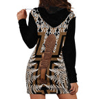 Wahaika New Zealand Hoodie Dress Maori Weapon Kowhaiwhai Fern Poutama Motifs