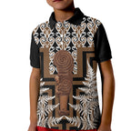 Wahaika New Zealand Kid Polo Shirt Maori Weapon Kowhaiwhai Fern Poutama Motifs