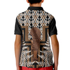 Wahaika New Zealand Kid Polo Shirt Maori Weapon Kowhaiwhai Fern Poutama Motifs