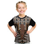 Wahaika New Zealand Kid T Shirt Maori Weapon Kowhaiwhai Fern Poutama Motifs