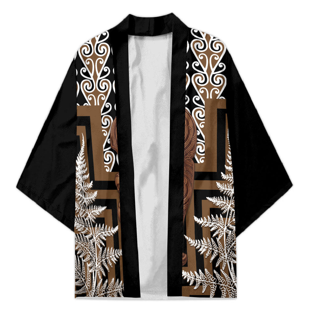 Wahaika New Zealand Kimono Maori Weapon Kowhaiwhai Fern Poutama Motifs
