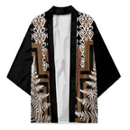 Wahaika New Zealand Kimono Maori Weapon Kowhaiwhai Fern Poutama Motifs