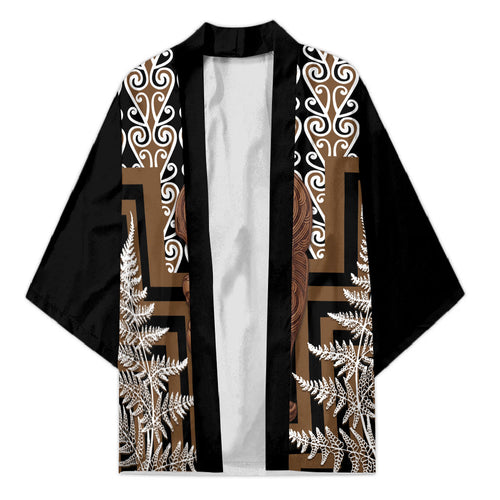 Wahaika New Zealand Kimono Maori Weapon Kowhaiwhai Fern Poutama Motifs