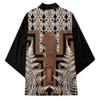 Wahaika New Zealand Kimono Maori Weapon Kowhaiwhai Fern Poutama Motifs