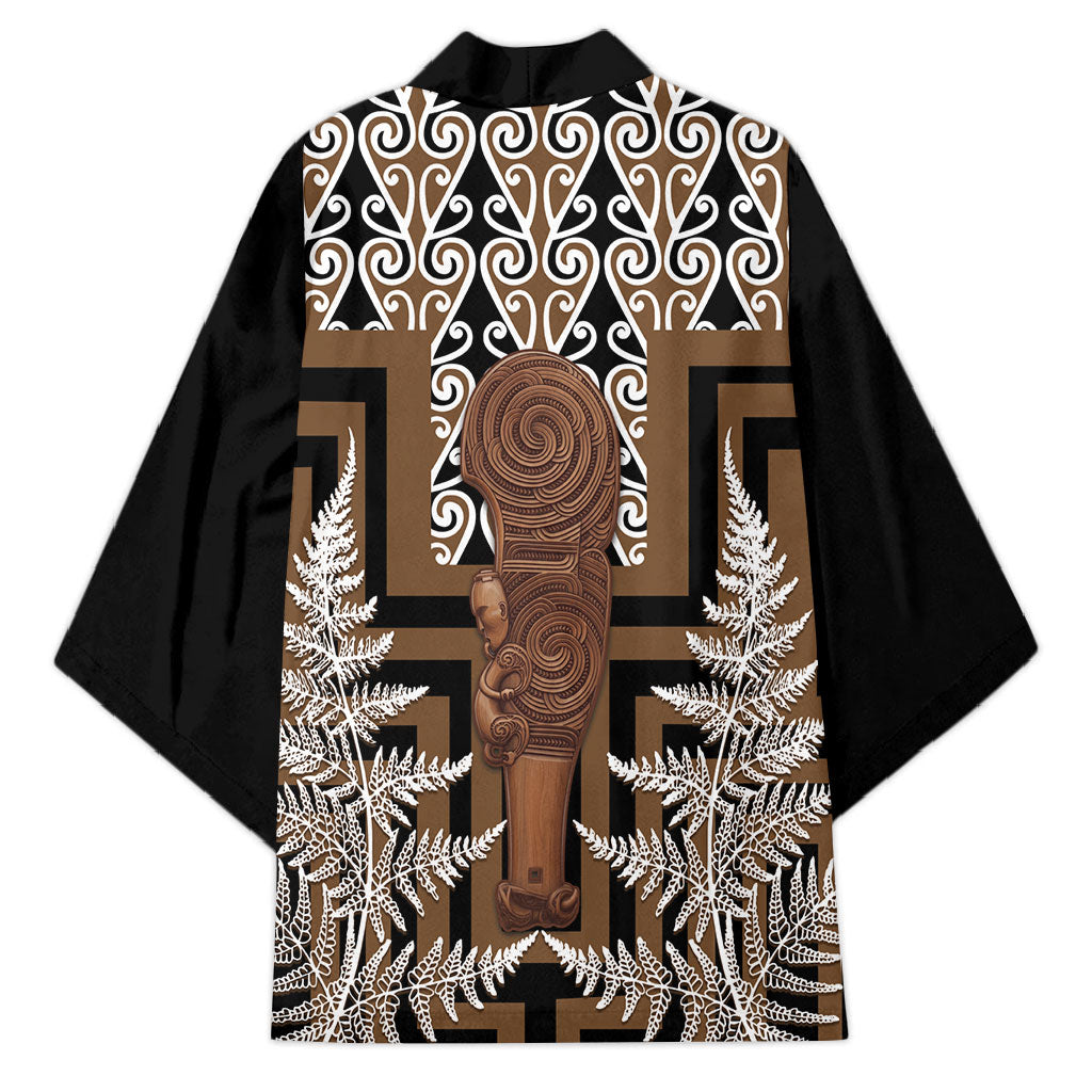 Wahaika New Zealand Kimono Maori Weapon Kowhaiwhai Fern Poutama Motifs