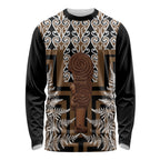 Wahaika New Zealand Long Sleeve Shirt Maori Weapon Kowhaiwhai Fern Poutama Motifs