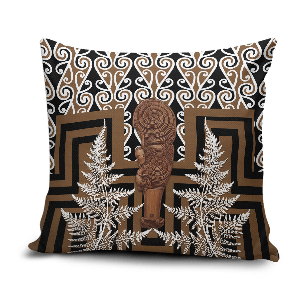Wahaika New Zealand Pillow Cover Maori Weapon Kowhaiwhai Fern Poutama Motifs