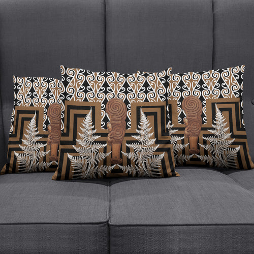 Wahaika New Zealand Pillow Cover Maori Weapon Kowhaiwhai Fern Poutama Motifs