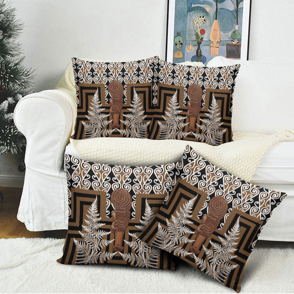 Wahaika New Zealand Pillow Cover Maori Weapon Kowhaiwhai Fern Poutama Motifs