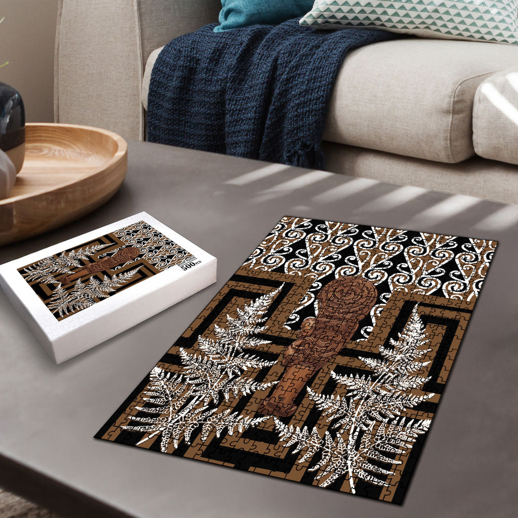 Wahaika New Zealand Puzzle Maori Weapon Kowhaiwhai Fern Poutama Motifs