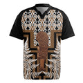 Wahaika New Zealand Rugby Jersey Maori Weapon Kowhaiwhai Fern Poutama Motifs