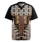 Wahaika New Zealand Rugby Jersey Maori Weapon Kowhaiwhai Fern Poutama Motifs