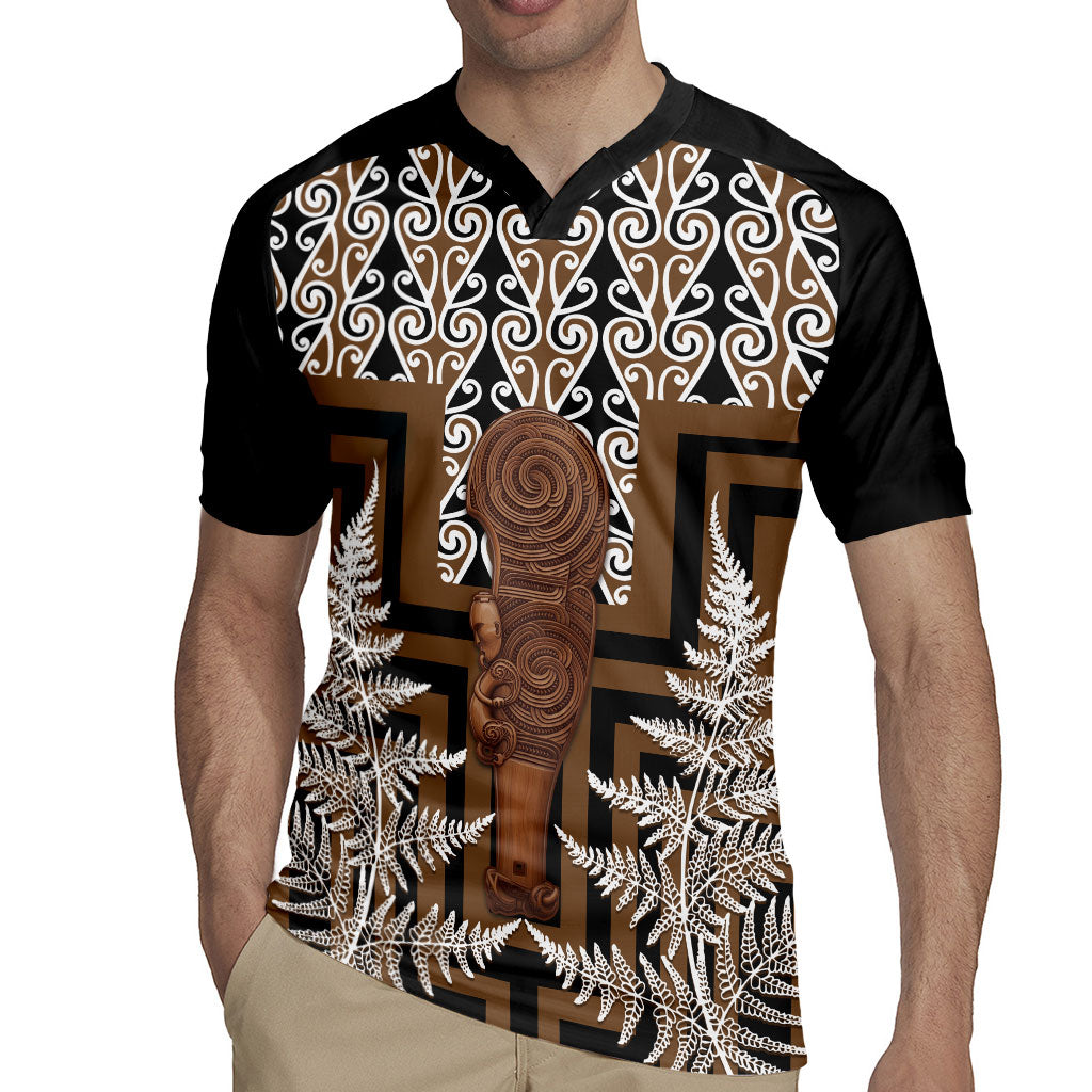Wahaika New Zealand Rugby Jersey Maori Weapon Kowhaiwhai Fern Poutama Motifs