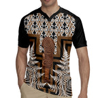 Wahaika New Zealand Rugby Jersey Maori Weapon Kowhaiwhai Fern Poutama Motifs