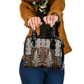Wahaika New Zealand Shoulder Handbag Maori Weapon Kowhaiwhai Fern Poutama Motifs