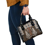 Wahaika New Zealand Shoulder Handbag Maori Weapon Kowhaiwhai Fern Poutama Motifs
