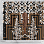 Wahaika New Zealand Shower Curtain Maori Weapon Kowhaiwhai Fern Poutama Motifs
