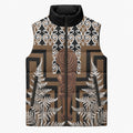 Wahaika New Zealand Sleeveless Puffer Jacket Maori Weapon Kowhaiwhai Fern Poutama Motifs