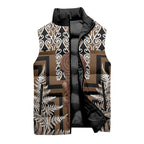 Wahaika New Zealand Sleeveless Puffer Jacket Maori Weapon Kowhaiwhai Fern Poutama Motifs