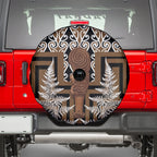 Wahaika New Zealand Spare Tire Cover Maori Weapon Kowhaiwhai Fern Poutama Motifs