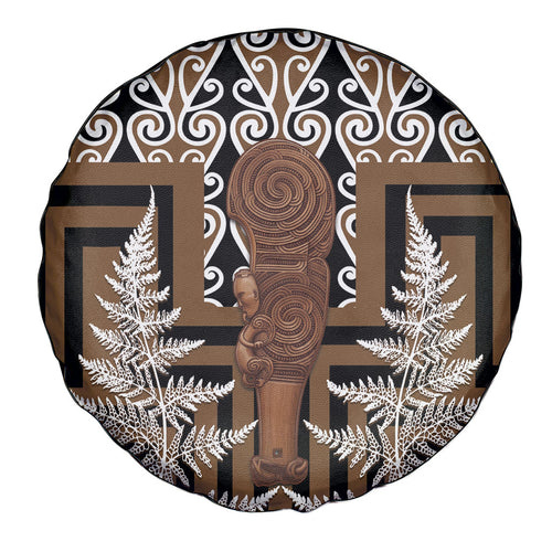 Wahaika New Zealand Spare Tire Cover Maori Weapon Kowhaiwhai Fern Poutama Motifs