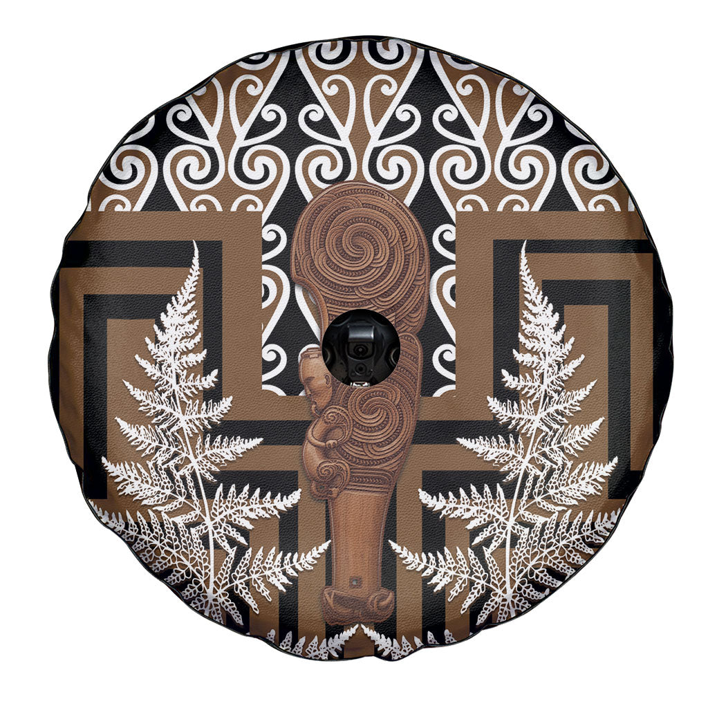 Wahaika New Zealand Spare Tire Cover Maori Weapon Kowhaiwhai Fern Poutama Motifs