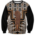 Wahaika New Zealand Sweatshirt Maori Weapon Kowhaiwhai Fern Poutama Motifs