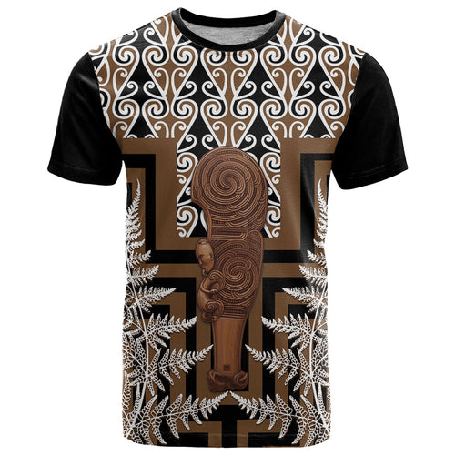 Wahaika New Zealand T Shirt Maori Weapon Kowhaiwhai Fern Poutama Motifs