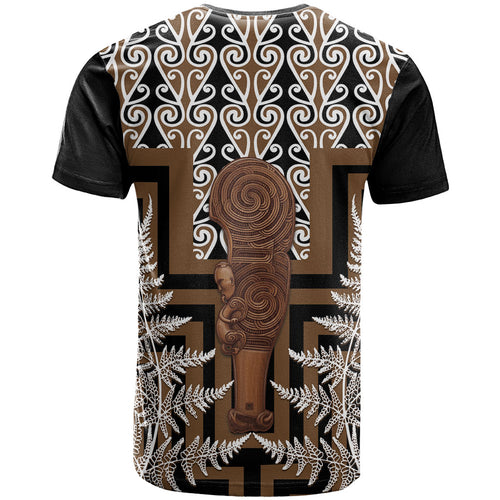 Wahaika New Zealand T Shirt Maori Weapon Kowhaiwhai Fern Poutama Motifs