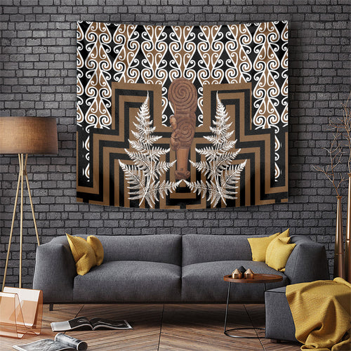 Wahaika New Zealand Tapestry Maori Weapon Kowhaiwhai Fern Poutama Motifs