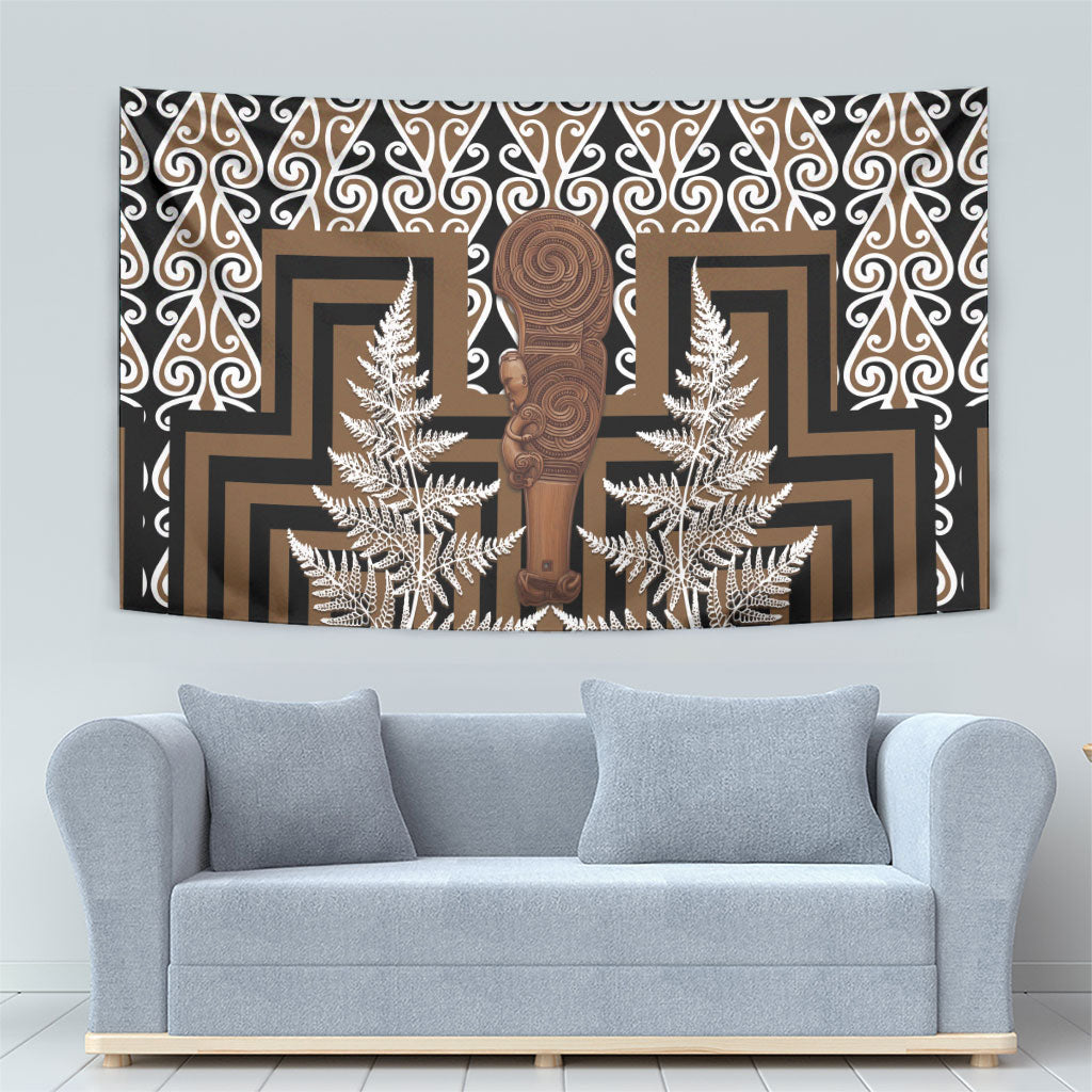 Wahaika New Zealand Tapestry Maori Weapon Kowhaiwhai Fern Poutama Motifs