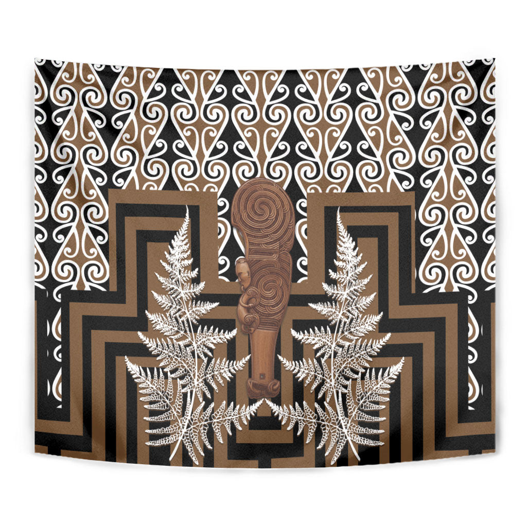 Wahaika New Zealand Tapestry Maori Weapon Kowhaiwhai Fern Poutama Motifs
