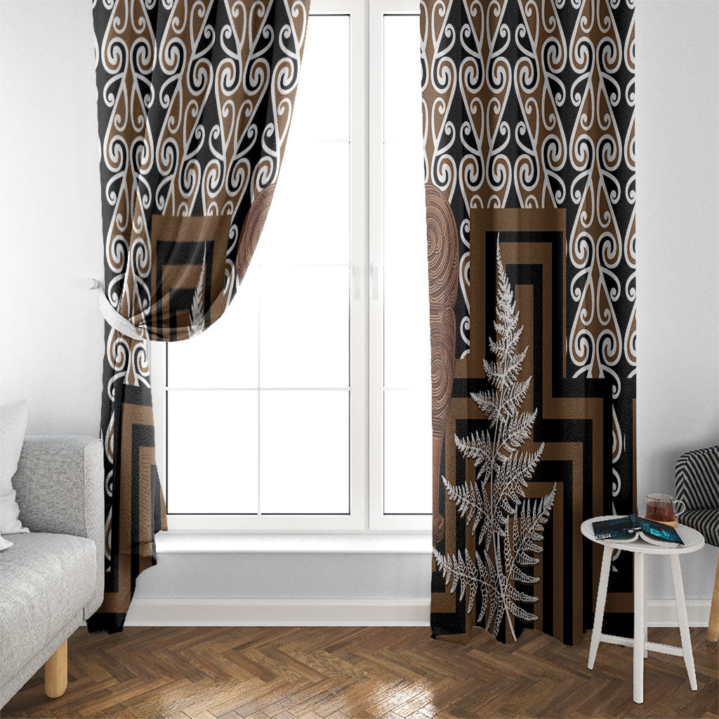 Wahaika New Zealand Window Curtain Maori Weapon Kowhaiwhai Fern Poutama Motifs