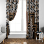 Wahaika New Zealand Window Curtain Maori Weapon Kowhaiwhai Fern Poutama Motifs