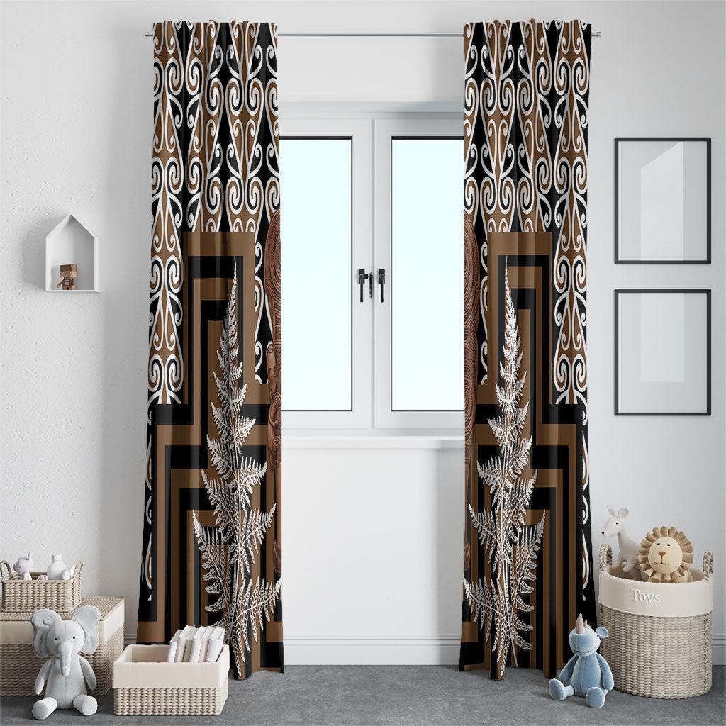 Wahaika New Zealand Window Curtain Maori Weapon Kowhaiwhai Fern Poutama Motifs