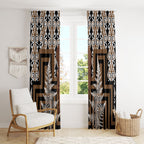 Wahaika New Zealand Window Curtain Maori Weapon Kowhaiwhai Fern Poutama Motifs